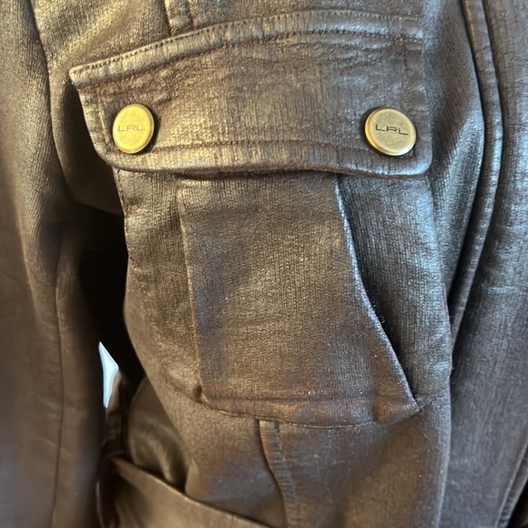 🌺Final Price w/$4.99 Shipping🌺Lauren Ralph Lauren Dark Brown Belted Jacket - Picture 8 of 11